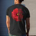 Womens Veterans Day Lest We Forget Red Poppy Flower Usa Memorial Mens Back Print T-shirt Gifts for Him