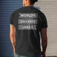 Worlds Okayest Uncle Funny Men Gift Mens Back Print T-shirt Gifts for Him