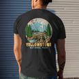 Yellowstone National Park Bison Retro Hiking Camping Outdoor Mens Back Print T-shirt Gifts for Him