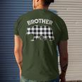 Black And White Buffalo Plaid Brother Bear Christmas Pajama Men's T-shirt Back Print Gifts for Him