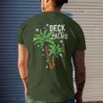 Deck The Palms Tropical Hawaii Christmas Palm Tree Lights Men's T-shirt Back Print Gifts for Him