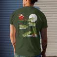 Xmas Lighting Tree Santa Riding Alligator Christmas Men's T-shirt Back Print Gifts for Him