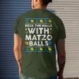 Ugly Hanukkah Deck Hall With Matzo Ball Chanukah Jewish Men's T-shirt Back Print Gifts for Him