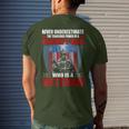 Never Underestimate A Grumpy Dad Who Is A Veteran Xmas Men's T-shirt Back Print Gifts for Him
