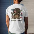 Afro African Hair African American Army Veteran Female Men's T-shirt Back Print Gifts for Him