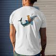 Aquadog The Corgi Rides Hammerhead Shark Of Radness Mens Back Print T-shirt Gifts for Him