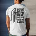 Awesome Dads Have Tattoos Beards & Guns - Funny Dad Gun Mens Back Print T-shirt Gifts for Him