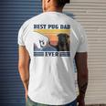 Best Pug Dad Ever Black Version Vintage Father Day Men's Back Print T-shirt Gifts for Him