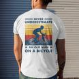 Bike Vintage Never Underestimate An Old Man On A Bicycle Mens Back Print T-shirt Gifts for Him