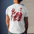 Bloody Handprint Red Blood Hands Splatters Zombie Outbreak Handprint Men's T-shirt Back Print Gifts for Him