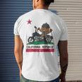California Republic Flag Bear Biker Motorcycle Men's Back Print T-shirt Gifts for Him