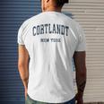 Cortlandt New York Ny Vintage Varsity Sports Navy Men's T-shirt Back Print Gifts for Him