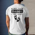 First Time Daddy 2023 For Grandfather Funny Fathers Day Men Mens Back Print T-shirt Gifts for Him