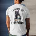 Funny Cat I Can Hear You But Im Not Listening | Cat Humor Mens Back Print T-shirt Gifts for Him