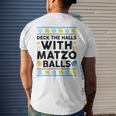 Hanukkah Deck Hall With Matzo Ball Ugly Sweater Jewish Men's T-shirt Back Print Gifts for Him