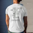 He Gave Me The Moon And The Stars Infinity Aesthetic Trendy Moon Funny Gifts Mens Back Print T-shirt Gifts for Him