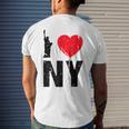 I Heart Love Ny New York City Nyc Men's T-shirt Back Print Gifts for Him