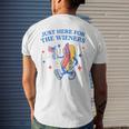 Im Just Here For The Wieners Funny Fourth Of July Mens Back Print T-shirt Gifts for Him