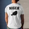 Isolated Black Silhouette Of A Map Of Niger Men's T-shirt Back Print Gifts for Him