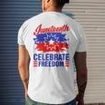 Junenth Celebrate Freedom Red White Blue Free Black Slave Mens Back Print T-shirt Gifts for Him