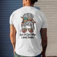 Just A Girl Who Loves Books Cute Messy Bun Girls Book Loves Mens Back Print T-shirt Gifts for Him