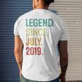 Kids 4 Years Old Legend Since July 2019 4Th Birthday Mens Back Print T-shirt Gifts for Him