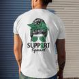 Messy Bun Sunglasses Support Squad Liver Disease Awareness Men's Back Print T-shirt Gifts for Him