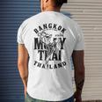 Muay Thai Kickboxing Bangkok Thailand Distressed Graphic Kickboxing Funny Gifts Mens Back Print T-shirt Gifts for Him