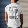 My Favorite Baseball Player Calls Me Uncle Vintage Design Mens Back Print T-shirt Gifts for Him