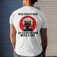 Natives American Never Underestimate An Old Man With A Cat Men's T-shirt Back Print Gifts for Him
