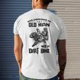Never Underestimate Old Man Motocross Off Road Dirt Bike Mens Back Print T-shirt Gifts for Him