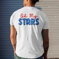 Oh My Stars 4Th Of July Independence Memorial Day Patriotic Men's Back Print T-shirt Gifts for Him