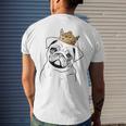 Pug Dog Wearing Crown Men's T-shirt Back Print Gifts for Him
