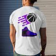 Purple Basketball Sneaker Mens Back Print T-shirt Gifts for Him
