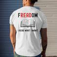 I Read Banned Books Freadom Bookworm Book Reading Men's Back Print T-shirt Gifts for Him