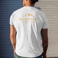 Retro Mountain Yellowstone National Park Hiking Souvenir Men's T-shirt Back Print Gifts for Him