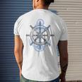Rudder Anchor Sring Wheel Sailing Boat North Maritime Mens Back Print T-shirt Gifts for Him
