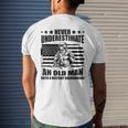 Never Underestimate An Old Man With Military Background Men's T-shirt Back Print Gifts for Him