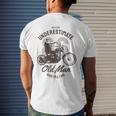 Never Underestimate Old Man Ride Motorcycle Rider Biker Men's T-shirt Back Print Gifts for Him