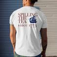 Womens America Spilling Tea Since 1773 July 4 Boston Party Meme Mens Back Print T-shirt Gifts for Him