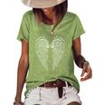Angel Wings 4 For Back Of White Women's Short Sleeve Loose T-shirt Green