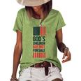 Gods Children Are Not For Sale America Flag Women's Short Sleeve Loose T-shirt Green