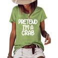 Pretend Im A Crab Funny Last Minute Halloween Costume Women's Short Sleeve Loose T-shirt Green
