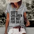 Gods Children Are Not For Sale Saying Gods Children Women's Short Sleeve Loose T-shirt Grey