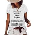 A Truly Great Middle School Teacher Is Hard To Find Gifts For Teacher Funny Gifts Women's Short Sleeve Loose T-shirt White