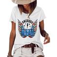 American Wings Mama Mom Fourth 4Th July Freedom Usa Gifts For Mom Funny Gifts Women's Short Sleeve Loose T-shirt White