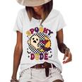 Spooky Dude Halloween Retro Groovy Ghost Group Costume 70S Women's Short Sleeve Loose T-shirt White