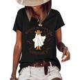Boot Scootin Spooky Howdy Ghouls Western Halloween Spooky Women's Short Sleeve Loose T-shirt Black