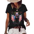 Funny Black Pug 4Th Of July Dog Usa Eagle Wing Flag Dad Mom Gifts For Mom Funny Gifts Women's Short Sleeve Loose T-shirt Black