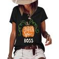 Boss Pumkin Spice Fall Matching For Family Women's Loose T-shirt Black